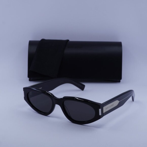 Saint Laurent SL618 001 Black Cat Eye Sunglasses - Picture 4 of 14